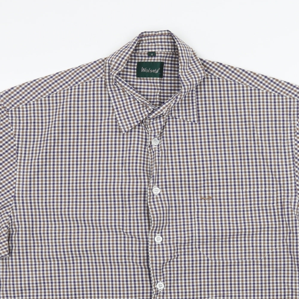 Wolsey Mens Blue Check   Button-Up Size M