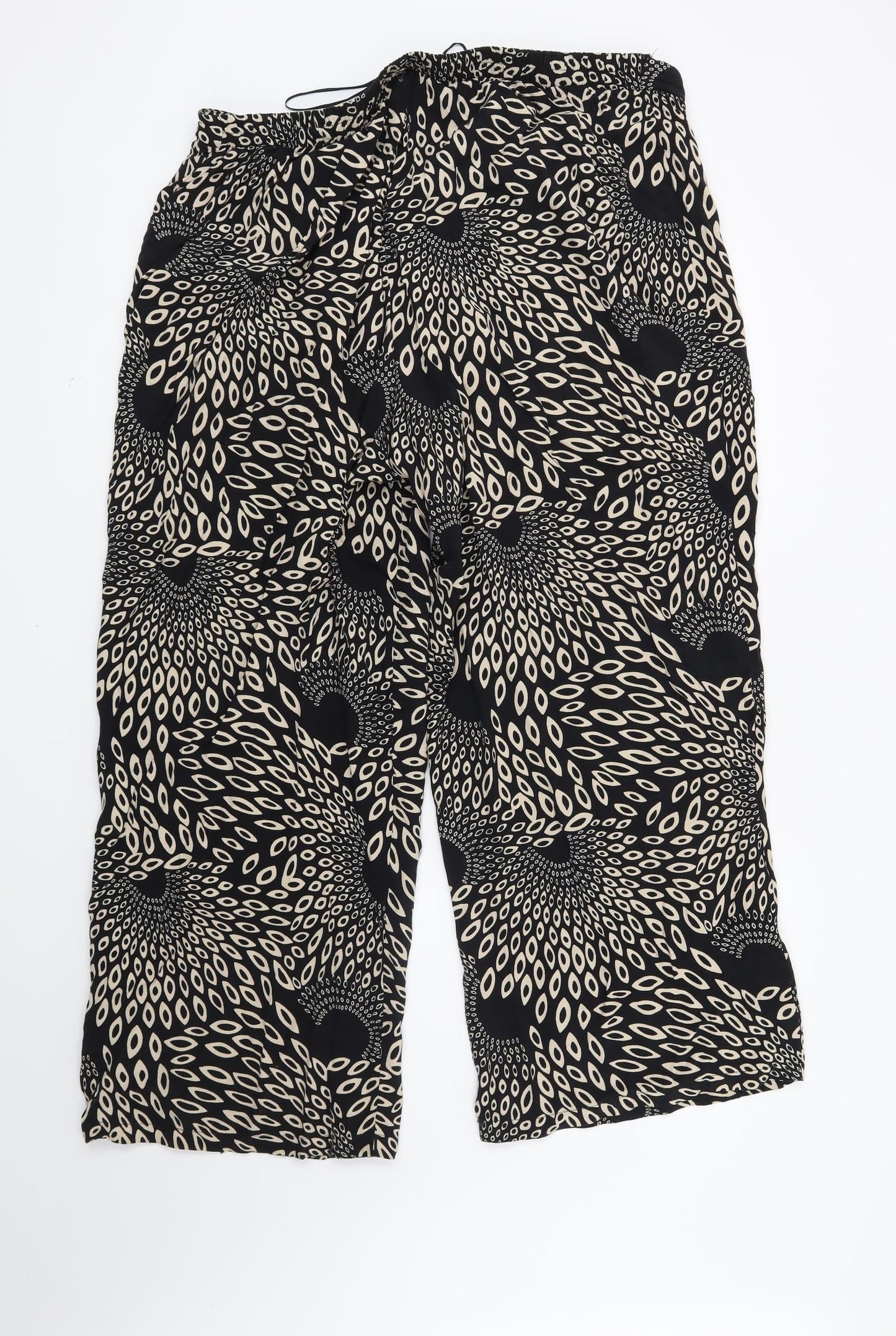 Preworn Womens Black Geometric  Trousers  Size 42 in L29 in
