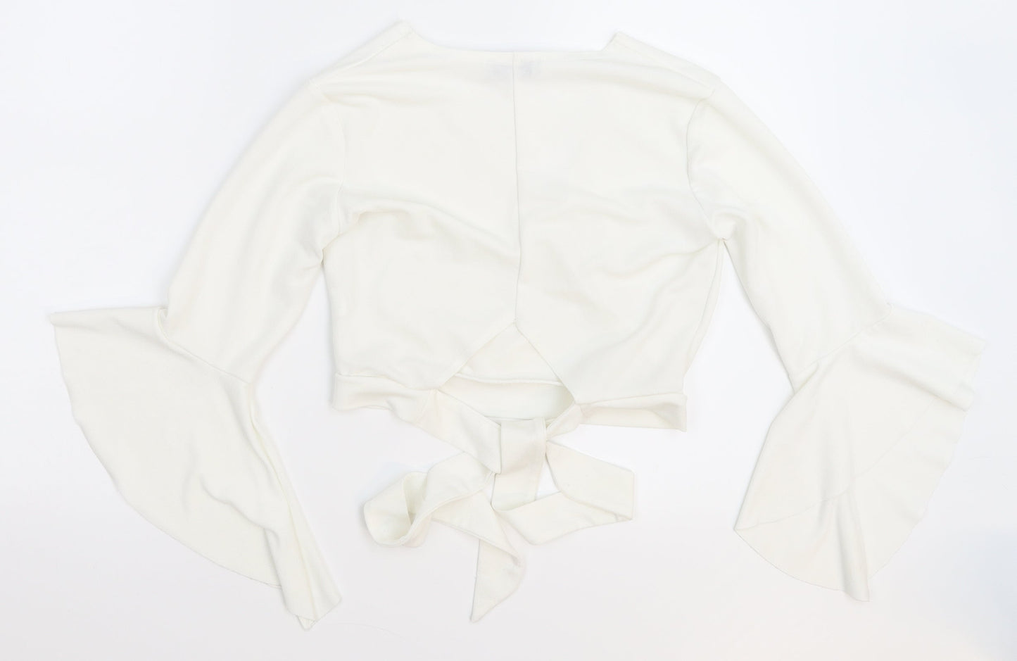 Premier Glam Womens White   Cropped Blouse Size 10