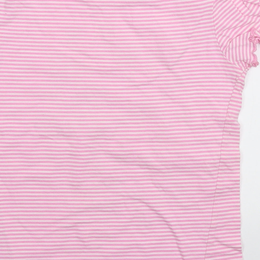 Cherokee Girls Pink Striped  Basic T-Shirt Size 7-8 Years