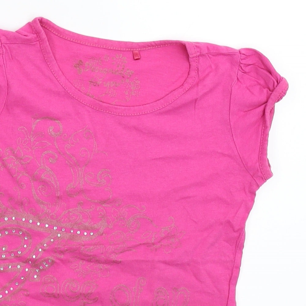 George Girls Pink   Basic T-Shirt Size 7-8 Years