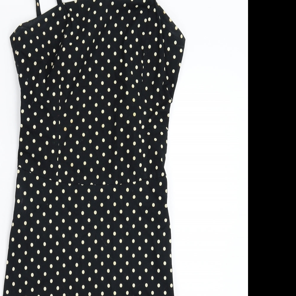 Divided Womens Black Polka Dot  Tank Dress  Size 10