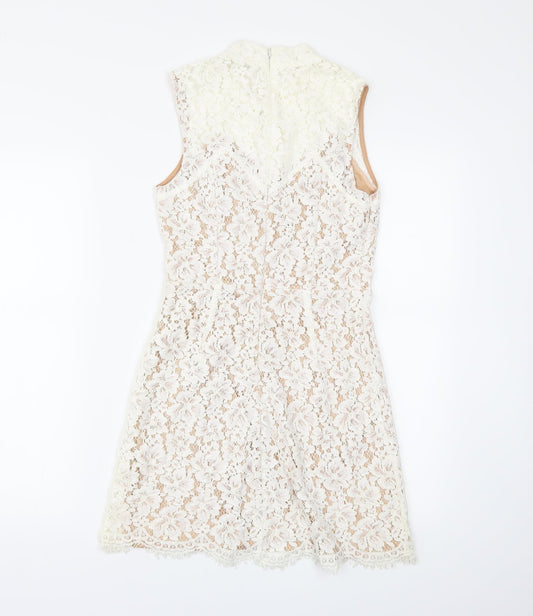 fiona&co Womens Ivory Floral  Skater Dress  Size S