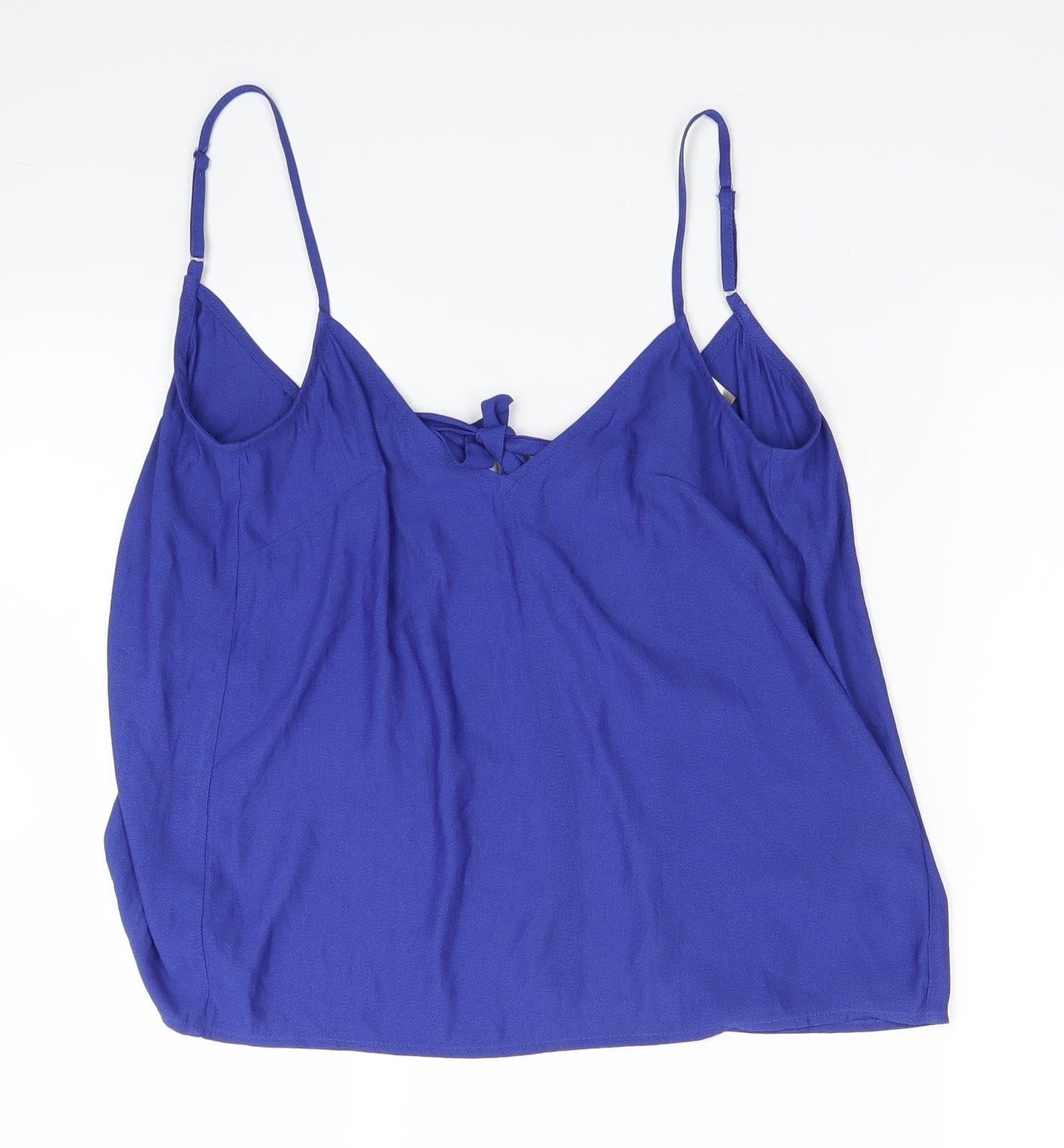 H&M Womens Blue   Basic Blouse Size 4  - Open Back