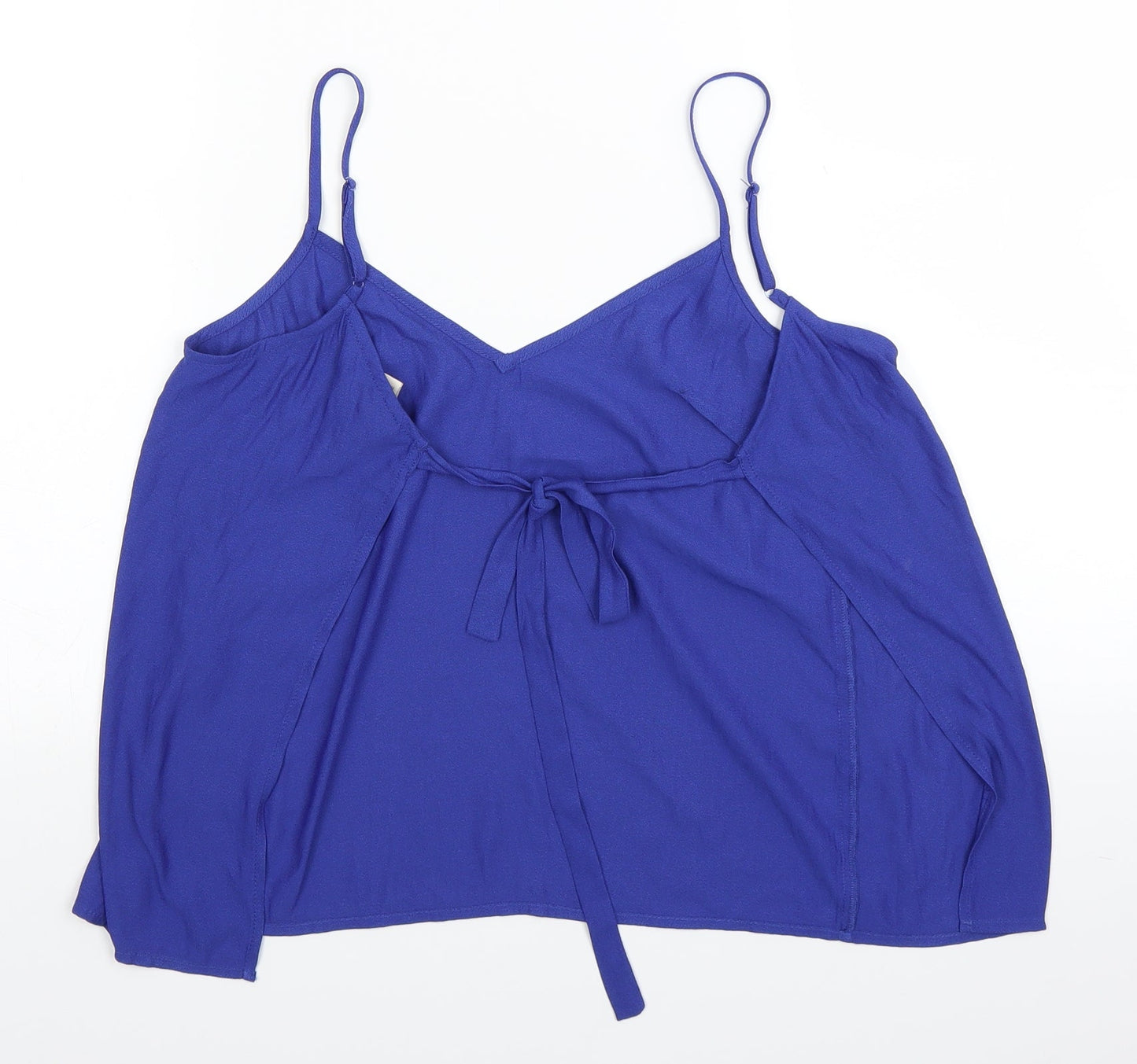 H&M Womens Blue   Basic Blouse Size 4  - Open Back