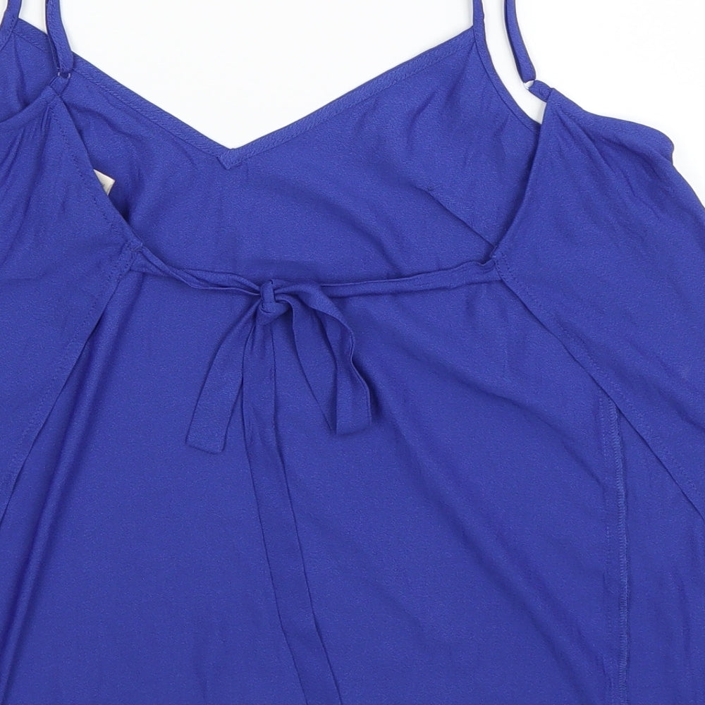 H&M Womens Blue   Basic Blouse Size 4  - Open Back