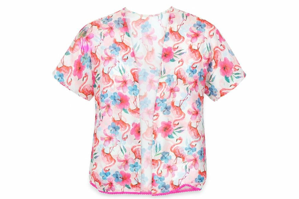 Tu Girls White Floral  Cardigan Jumper Size 8 Years  - Flamingo