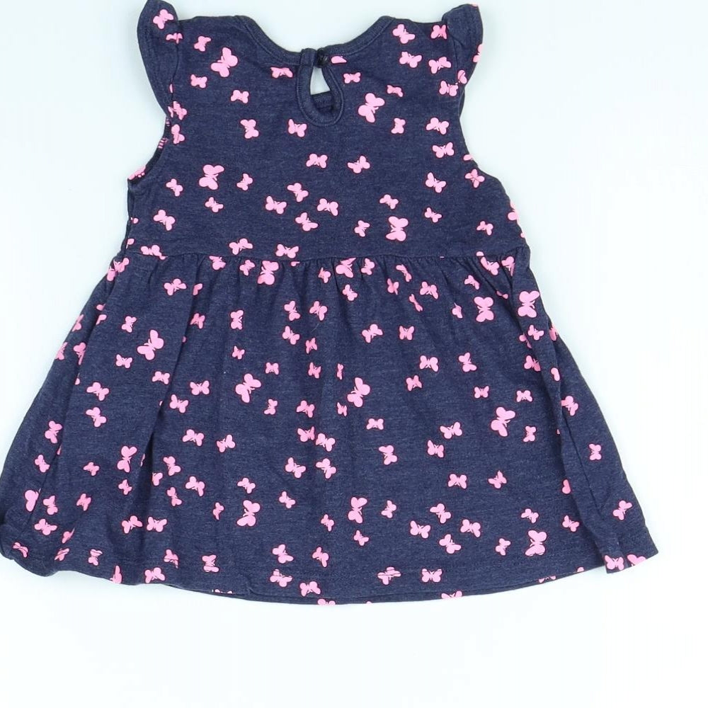 Primark Baby Blue Spotted  Fit & Flare  Size 3-6 Months  - Butterflies