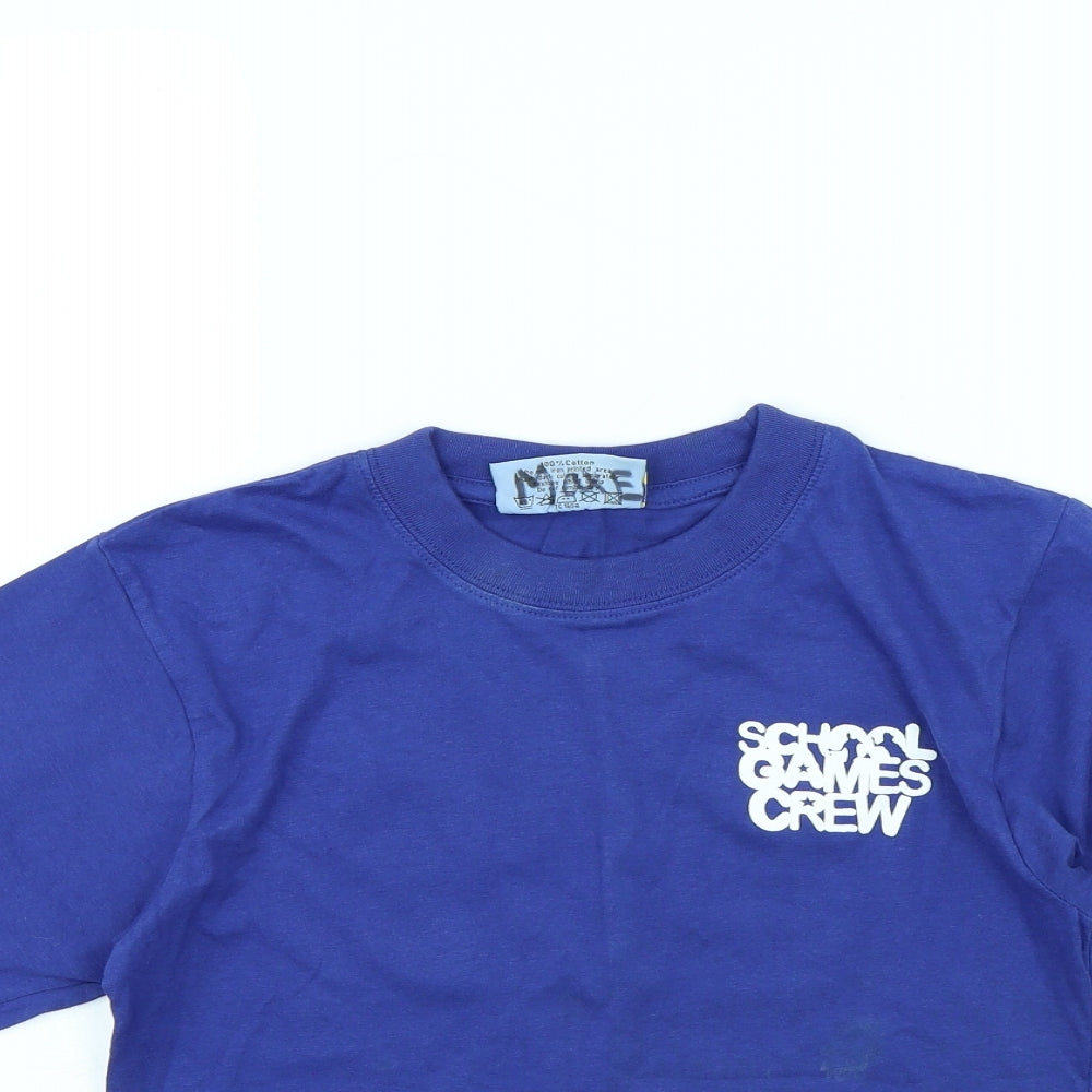 Blue Max Boys Blue   Basic T-Shirt Size 9 Years  - school games crew