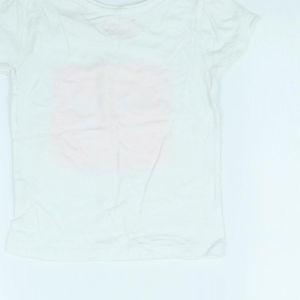 Primark Girls White   Basic T-Shirt Size 4 Years