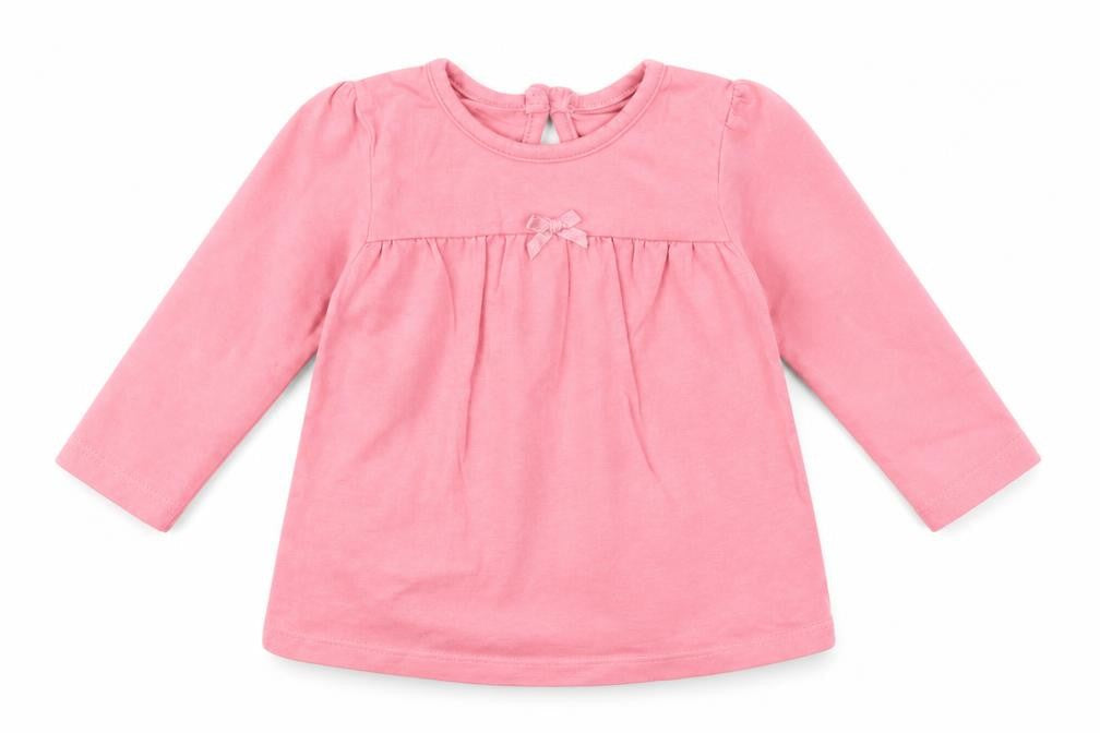 Front view of George girls’ pink jumper dress, size 3-6, months