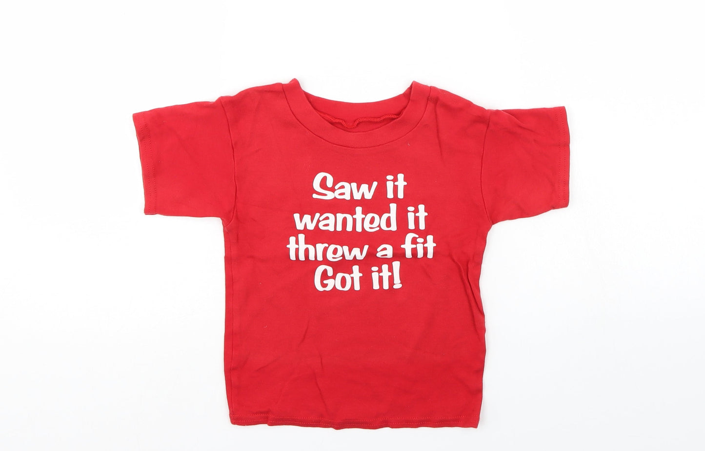 Preworn Girls Red   Basic T-Shirt Size 5-6 Years