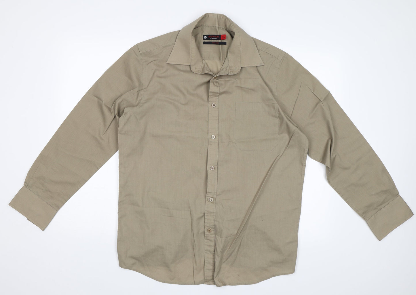 Burton Mens Beige    Button-Up Size 16