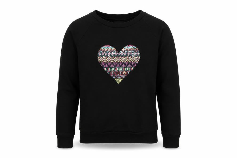 Store Twenty One Girls Black Pullover Jumper Size 10 Years - Heart