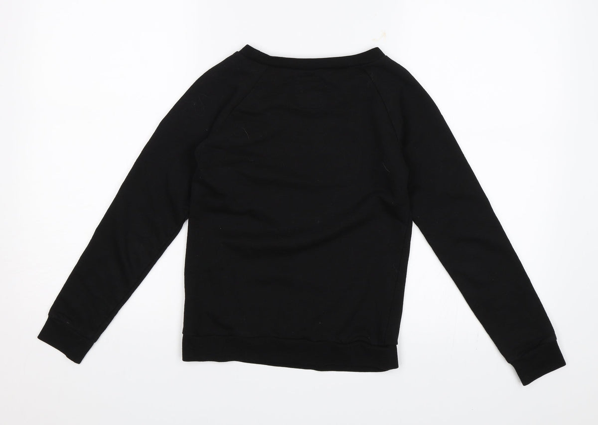 Store Twenty One Girls Black Pullover Jumper Size 10 Years - Heart