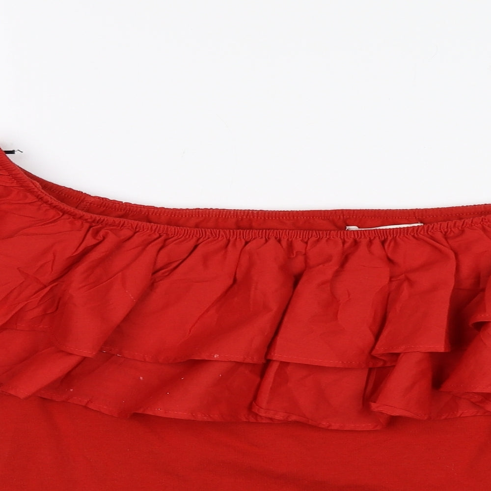 H&M Womens Red   Basic Blouse Size M
