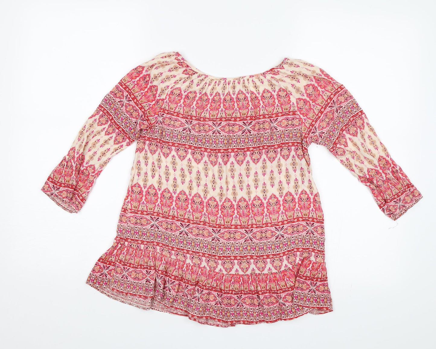 Miss Evie Girls Pink Paisley  Basic Blouse Size 11 Years