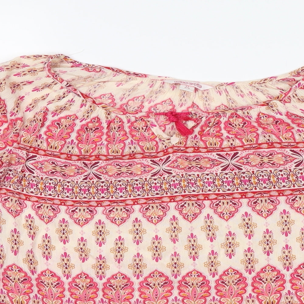 Miss Evie Girls Pink Paisley  Basic Blouse Size 11 Years