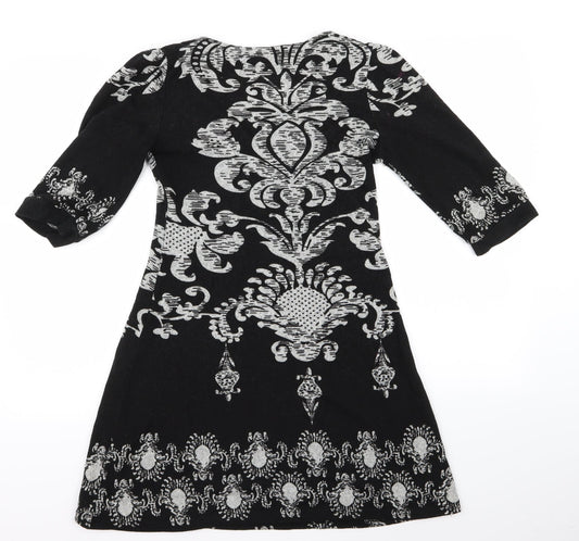 izabel Womens Blue Floral  Shirt Dress  Size S