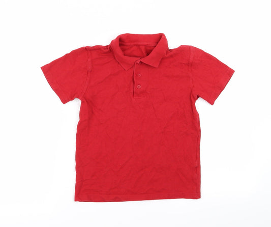 Preworn Boys Red   Basic Polo Size 8 Years