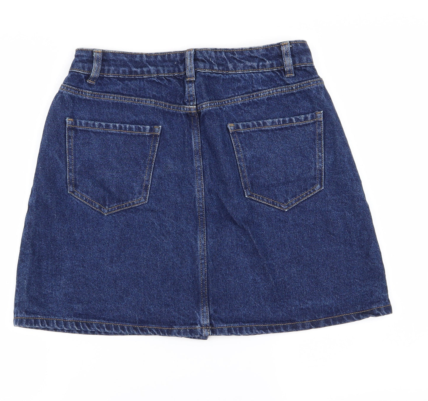 Preworn Womens Blue  Denim Straight & Pencil Skirt Size 10