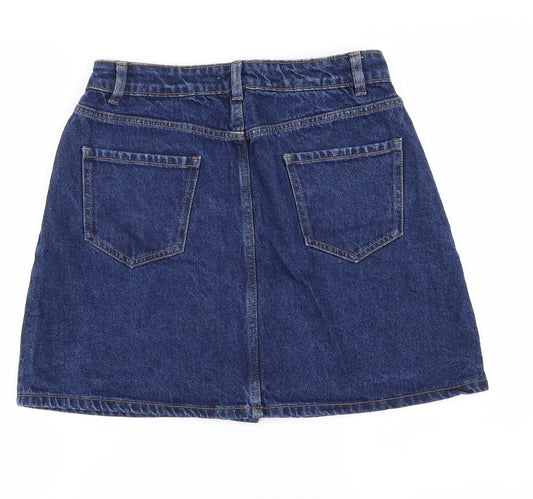 Preworn Womens Blue  Denim Straight & Pencil Skirt Size 10