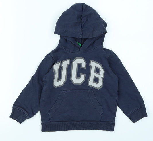 United Colors of Benetton Boys Blue   Pullover Hoodie Size 2 Years