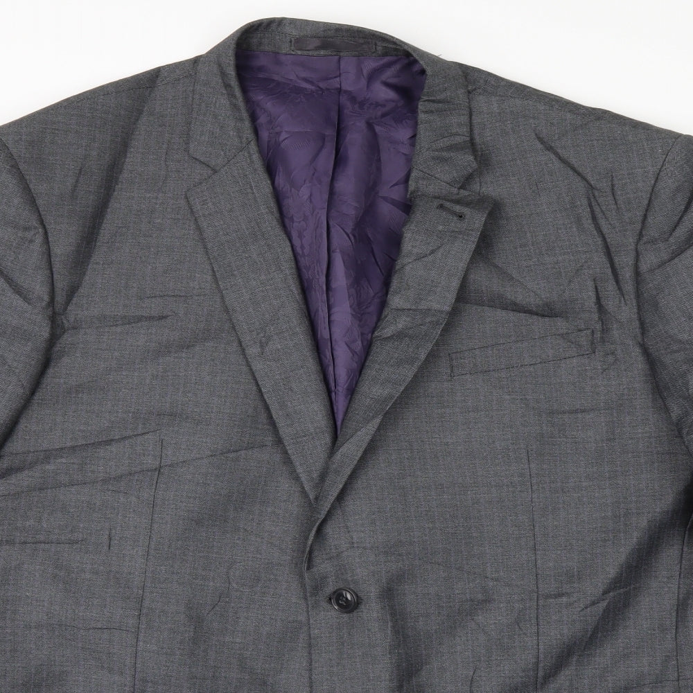 Butler & Webb Mens Grey Striped  Jacket Suit Jacket Size 42