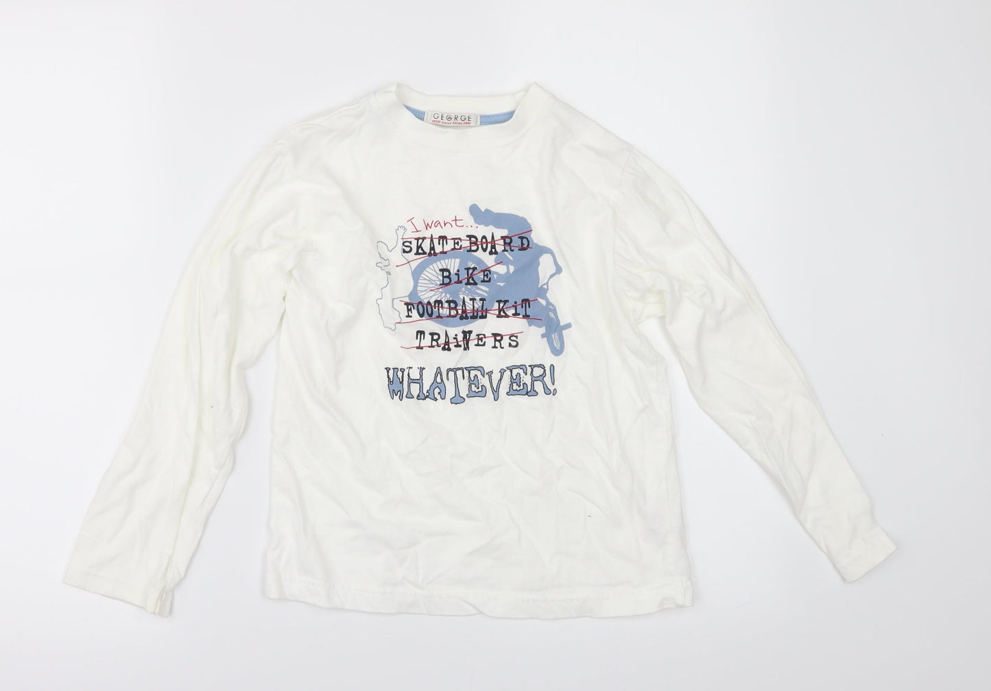 George Boys White   Basic T-Shirt Size 6-7 Years
