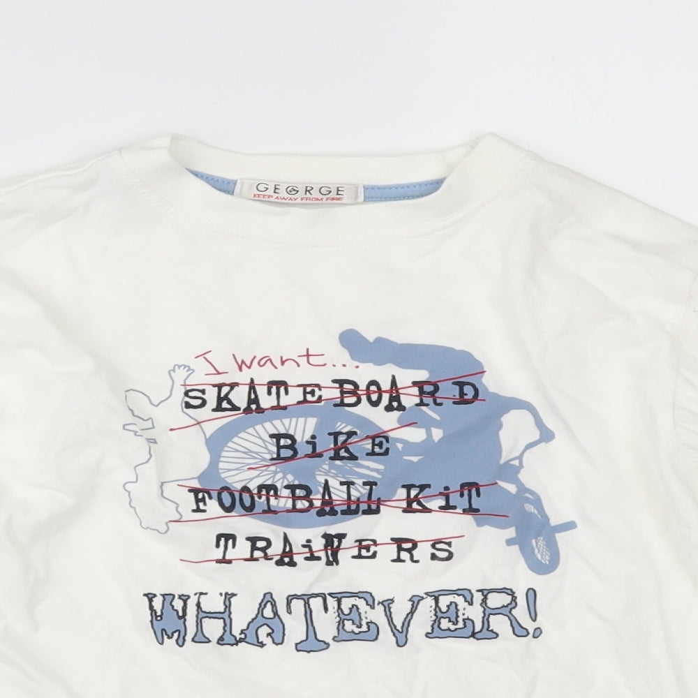 George Boys White   Basic T-Shirt Size 6-7 Years