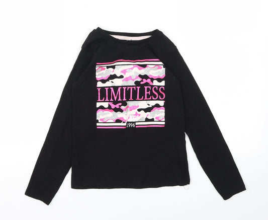 PEP&CO Girls Black   Basic T-Shirt Size 6-7 Years