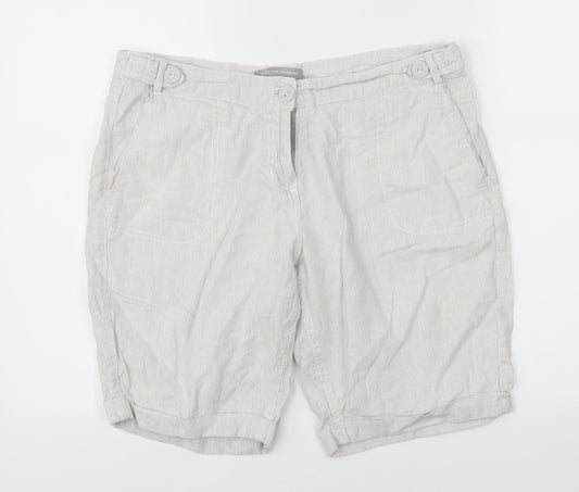 Dorothy pekins Womens Grey Striped  Cut-Off Shorts Size 10