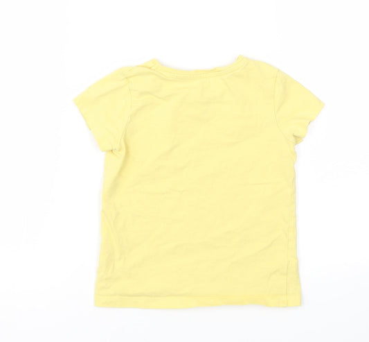 George Girls Yellow   Basic T-Shirt Size 2-3 Years