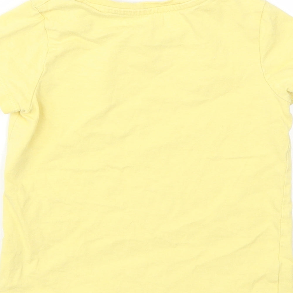 George Girls Yellow   Basic T-Shirt Size 2-3 Years