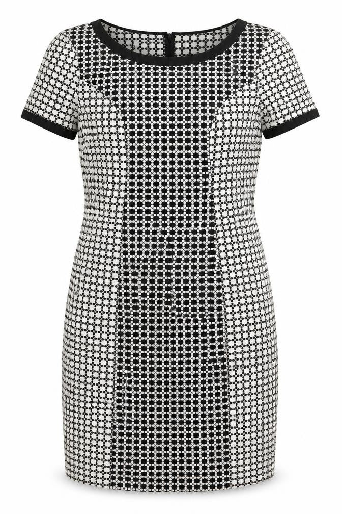 Asda George Womens Black Geometric  A-Line  Size 10