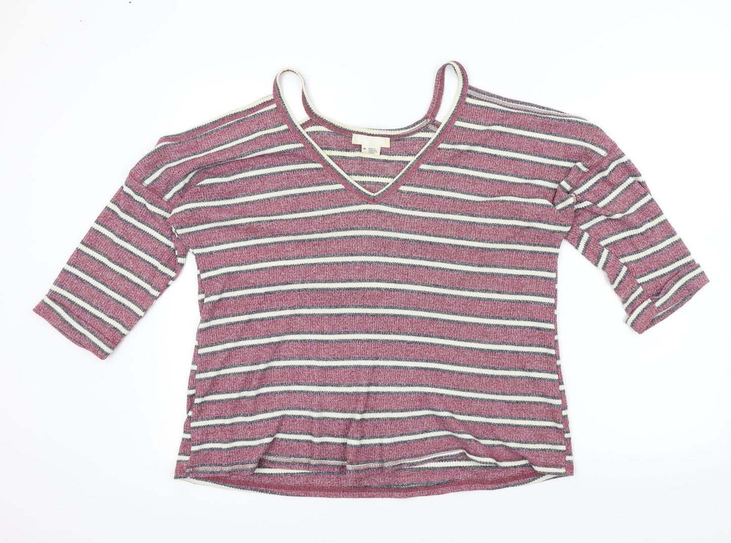 Cooperative Womens Pink Striped  Pullover Jumper Size M