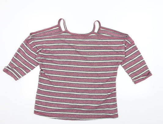 Cooperative Womens Pink Striped  Pullover Jumper Size M