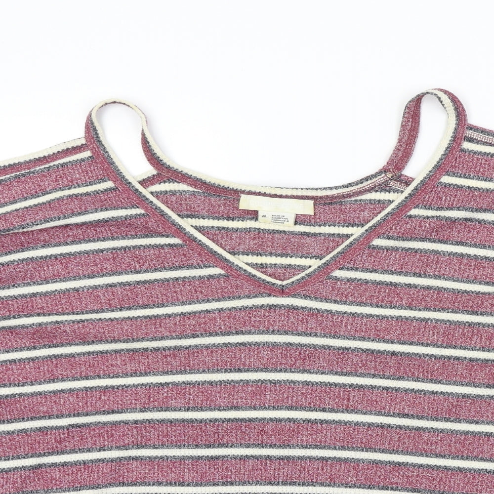 Cooperative Womens Pink Striped  Pullover Jumper Size M