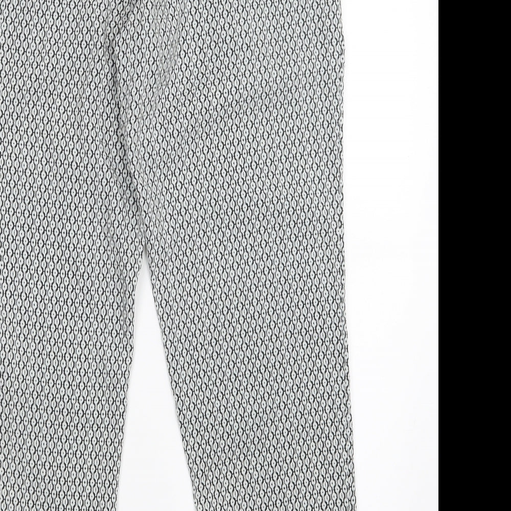 H&M Womens Black Geometric  Trousers  Size 8
