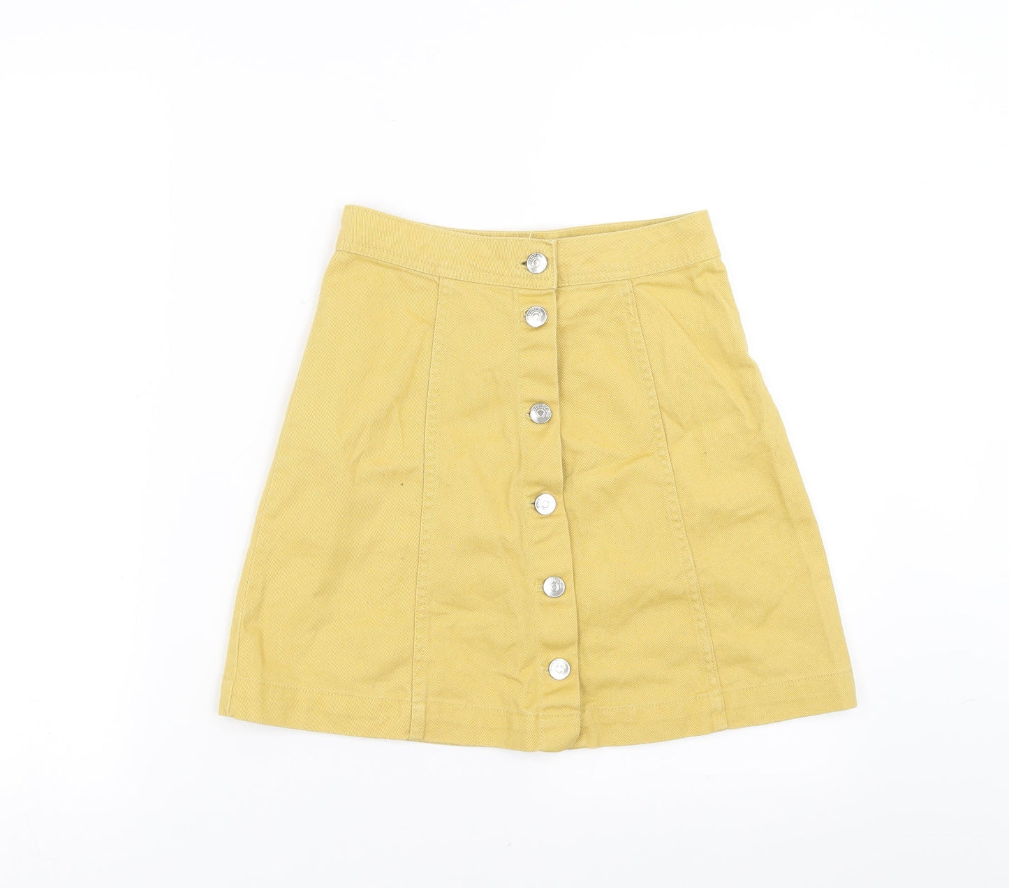 Divided by H&M Womens Yellow  Denim A-Line Skirt Size 4