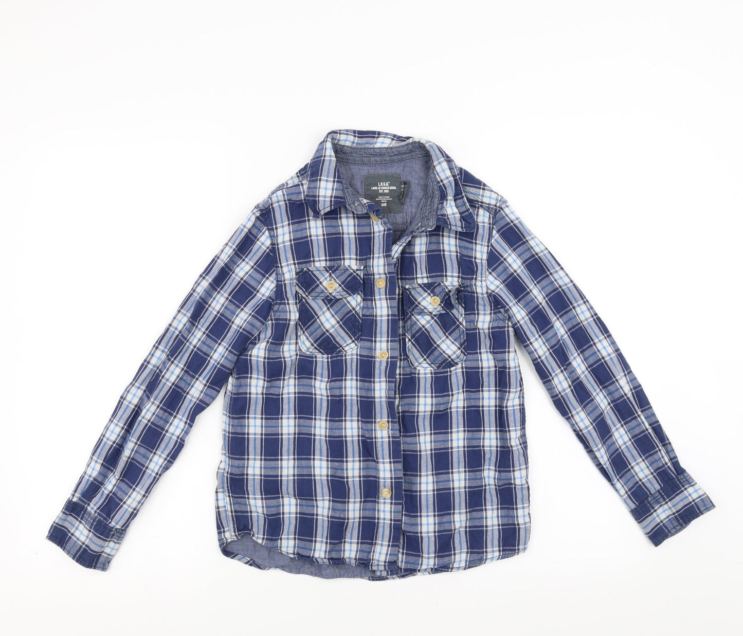 Primark Boys Blue Check  Basic Button-Up Size 9-10 Years