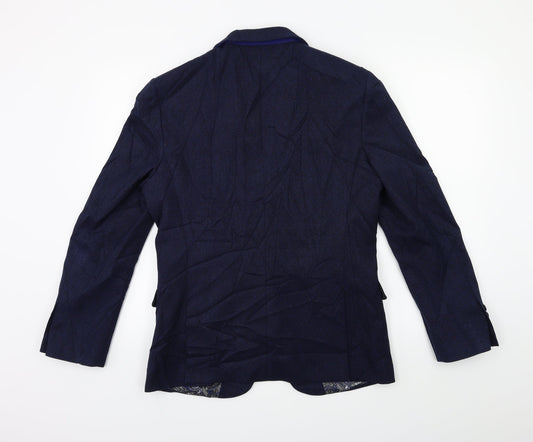 frenchie Mens Blue   Jacket Suit Jacket Size 36