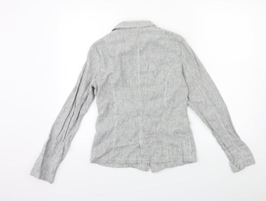 M&Co Womens Grey Striped  Jacket Blazer Size 8