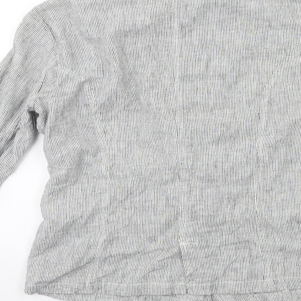 M&Co Womens Grey Striped  Jacket Blazer Size 8