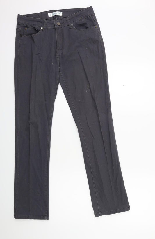 Simply chic Womens Grey  Denim Straight Jeans Size 12 L30 in