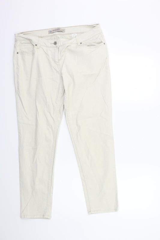 NEXT Womens Beige  Denim Skinny Jeans Size 12 L28 in