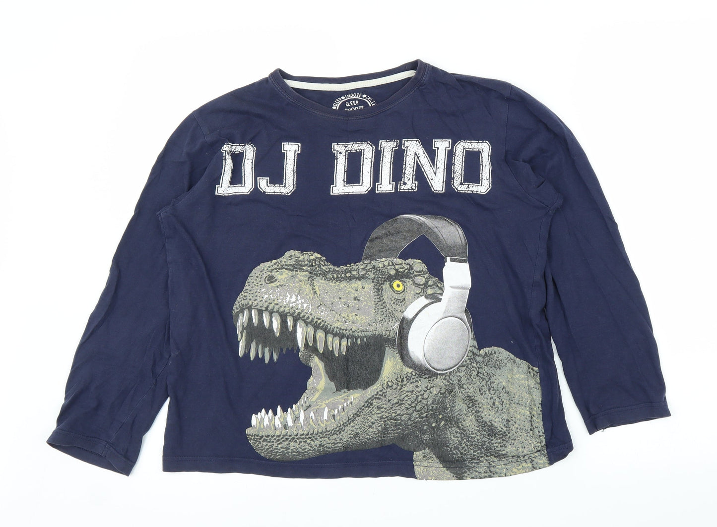 Matalan Boys Blue Solid   Pyjama Top Size 13 Years  - Dinosaur