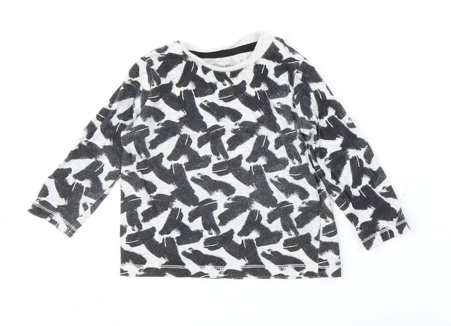 Fred & Flo Boys Grey   Basic T-Shirt Size 6-9 Months