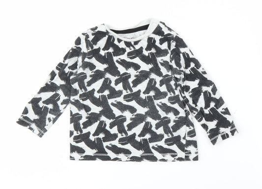 Fred & Flo Boys Grey   Basic T-Shirt Size 6-9 Months