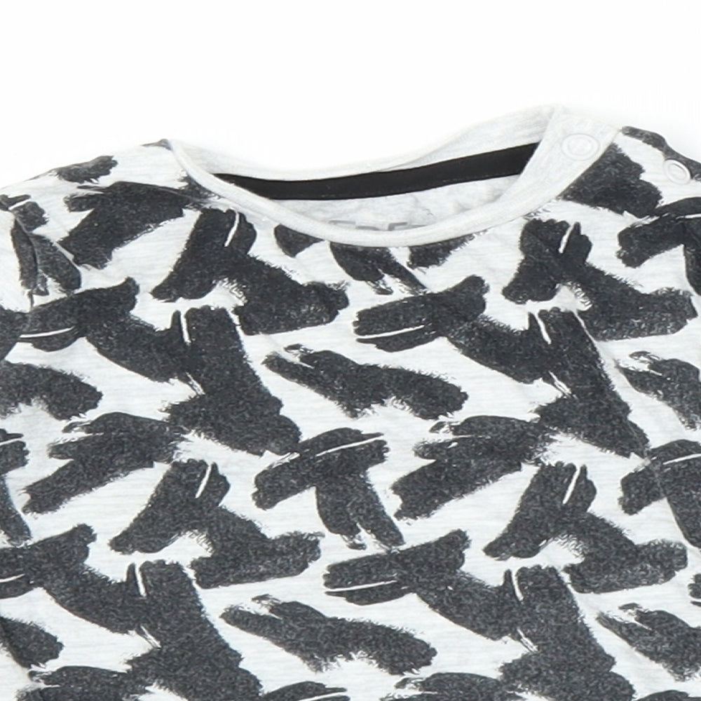 Fred & Flo Boys Grey   Basic T-Shirt Size 6-9 Months